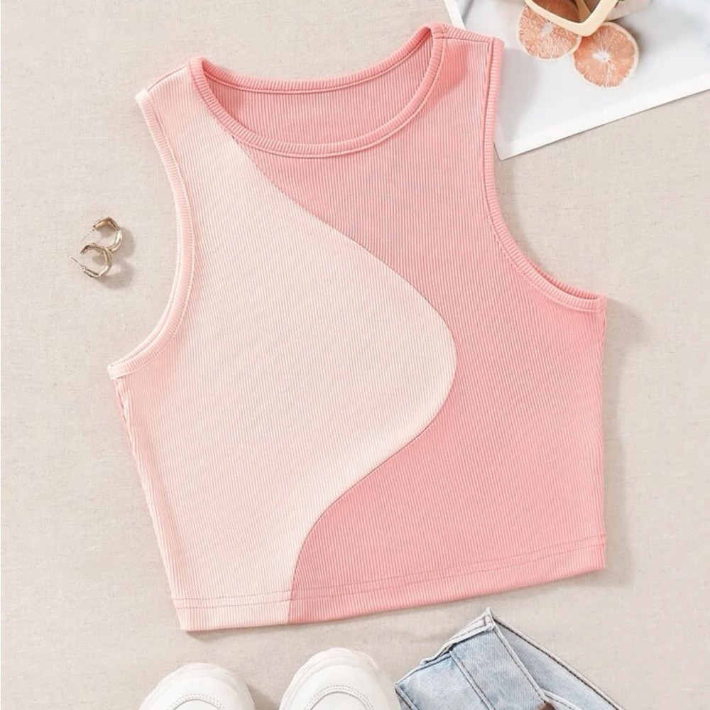SHEIN ColorBlock Ribbed Tank Top